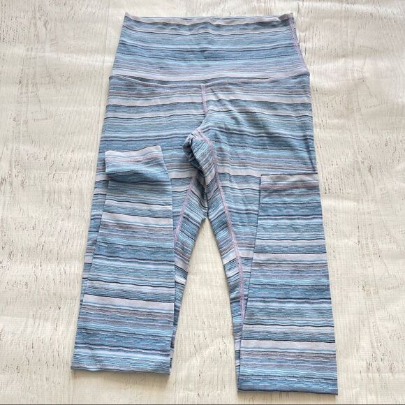 Lululemon wunder under pant (hi-rise) 29” in wave twist lilac caspian blue Sz 6 - Picture 6 of 8